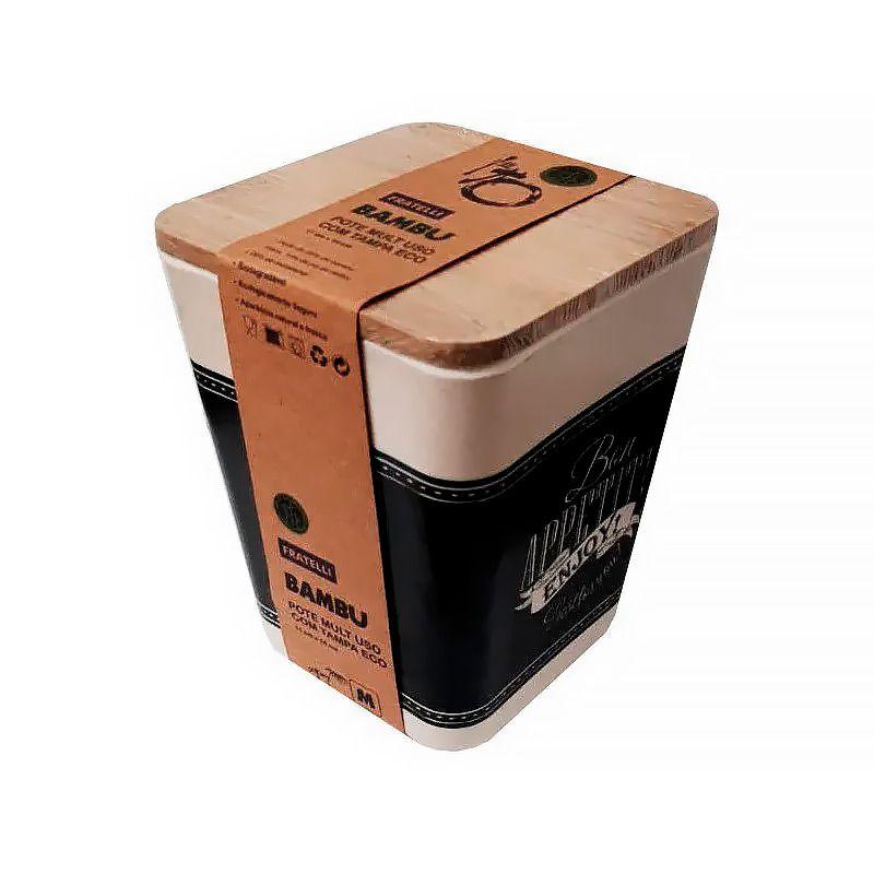 Pote de Bambu Multiuso com Tampa Eco Black 11x10cm Bon Appetit